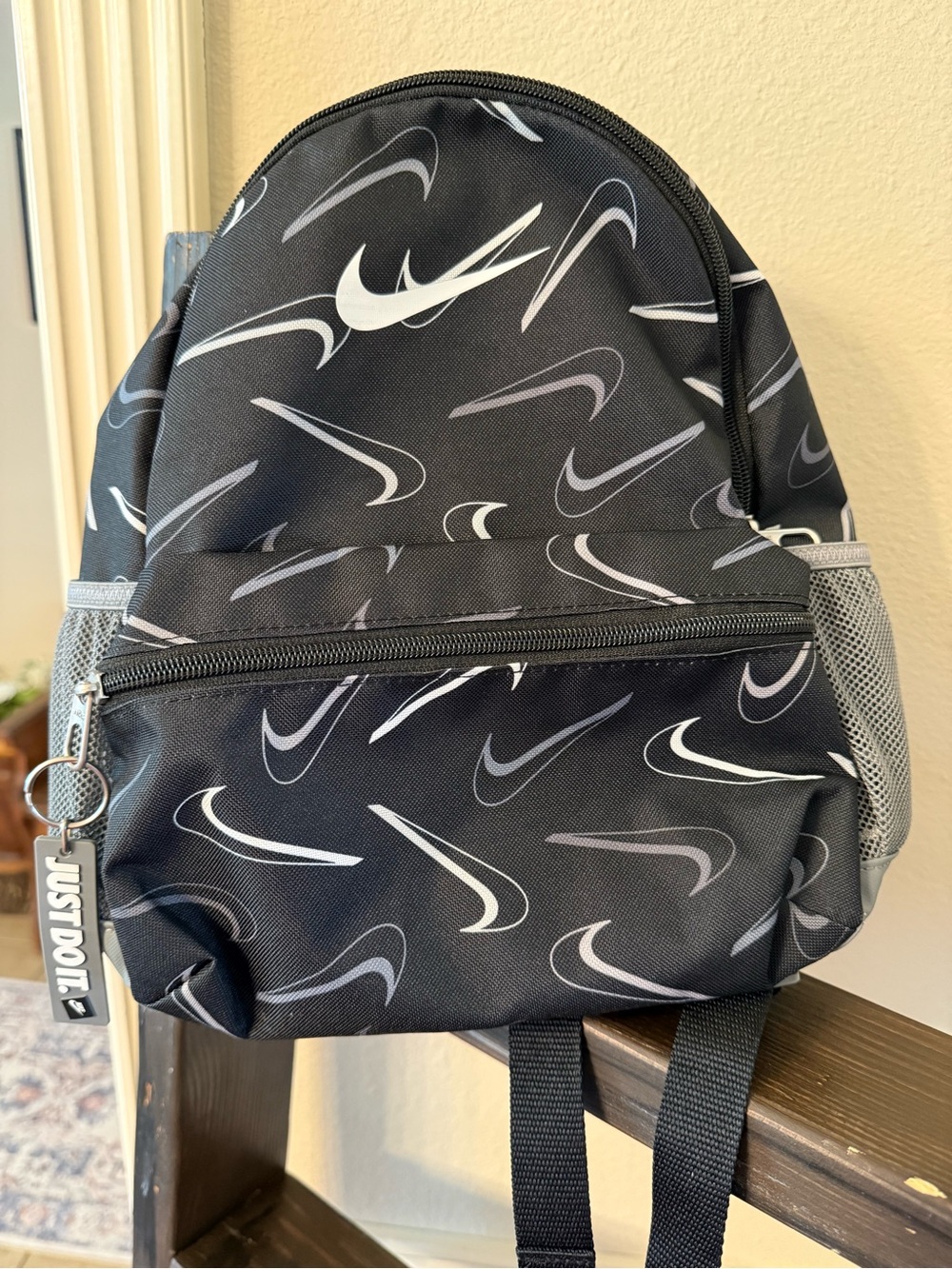 Nike Black Swoosh Pattern Kid's Backpack